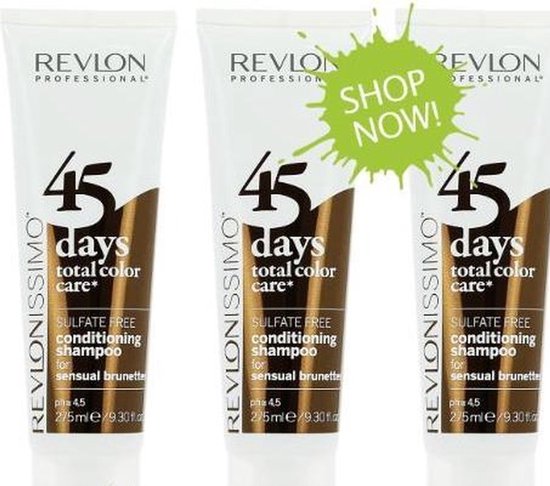 Revlon 3 x 275ml 45 Days Shampoo, Sensual Brunettes